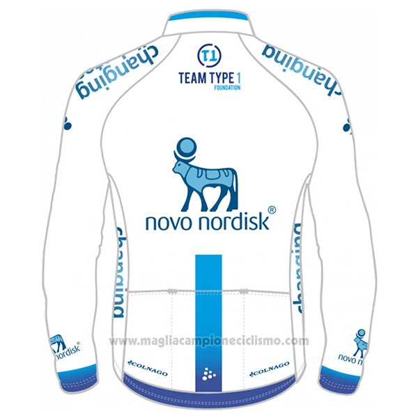 2017 Abbigliamento Ciclismo Novo Nordisk Bianco Manica Lunga e Salopette
